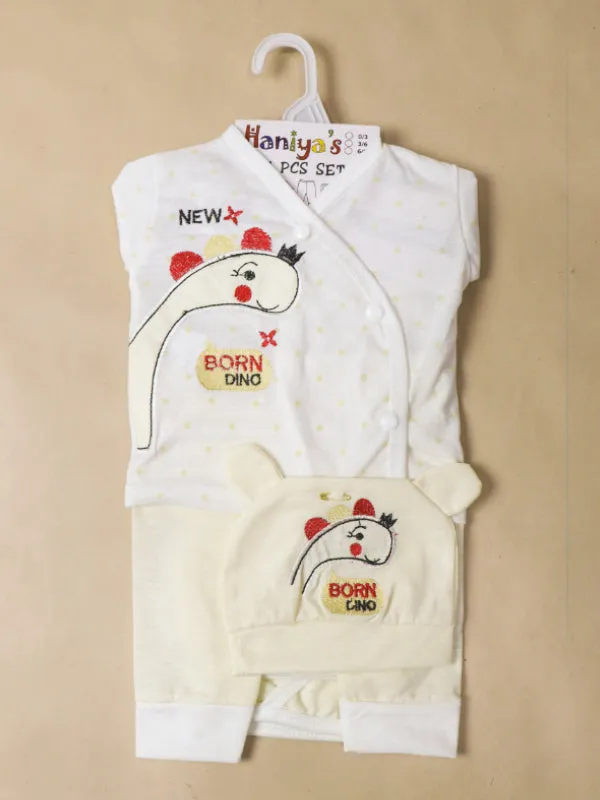 0Mth - 3Mth Dino Light Yellow 5Pcs Gift Set For Newborn NBGS51