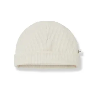 1   IN THE FAMILY IVORY RIBBED BEANIE [FINAL SALE]