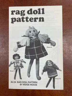 1972 Ridge House M-24 Sewing Pattern - 16" Rag Dolls FACTORY FOLDED