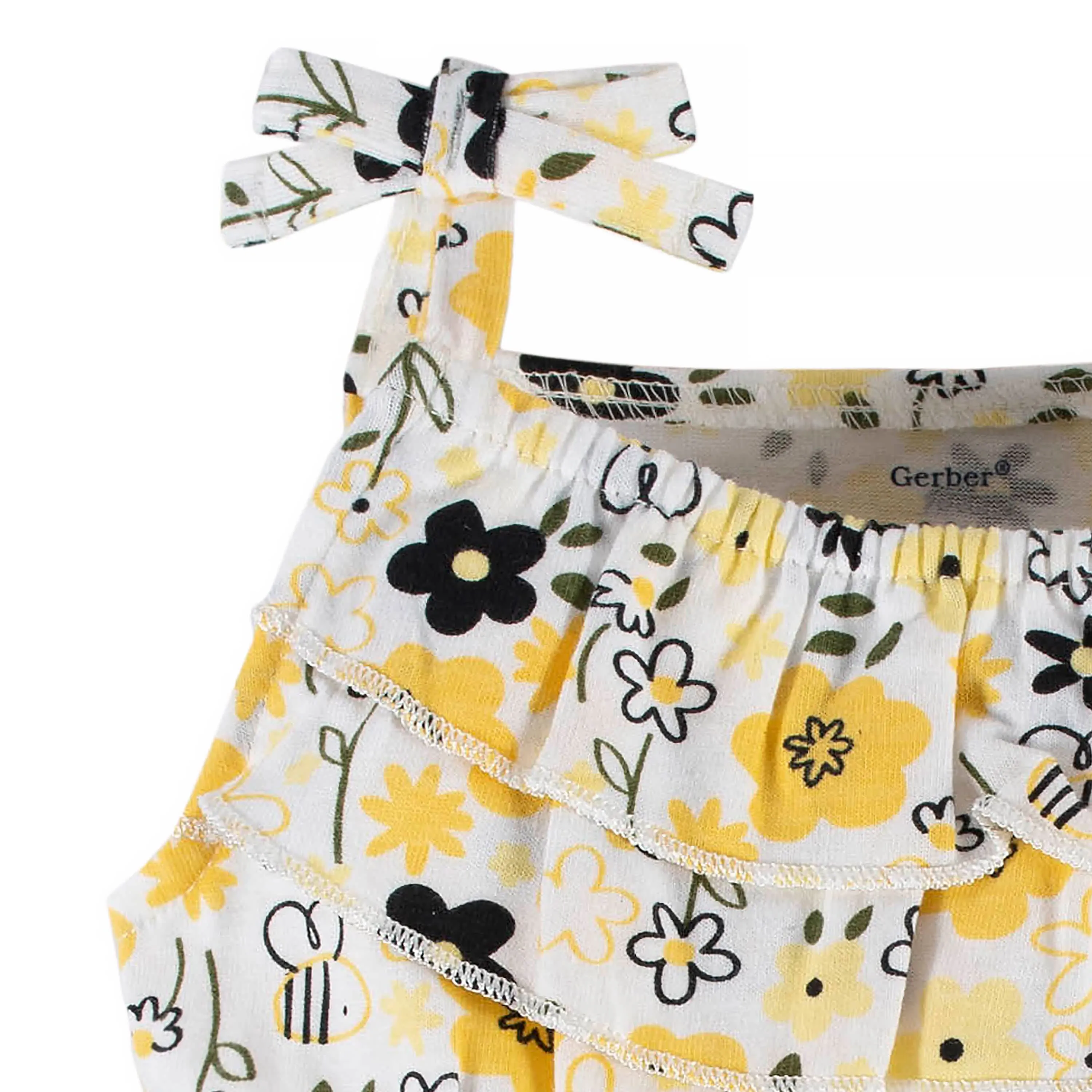 2-Pack Baby & Toddler Girls Bee Garden Tank Rompers