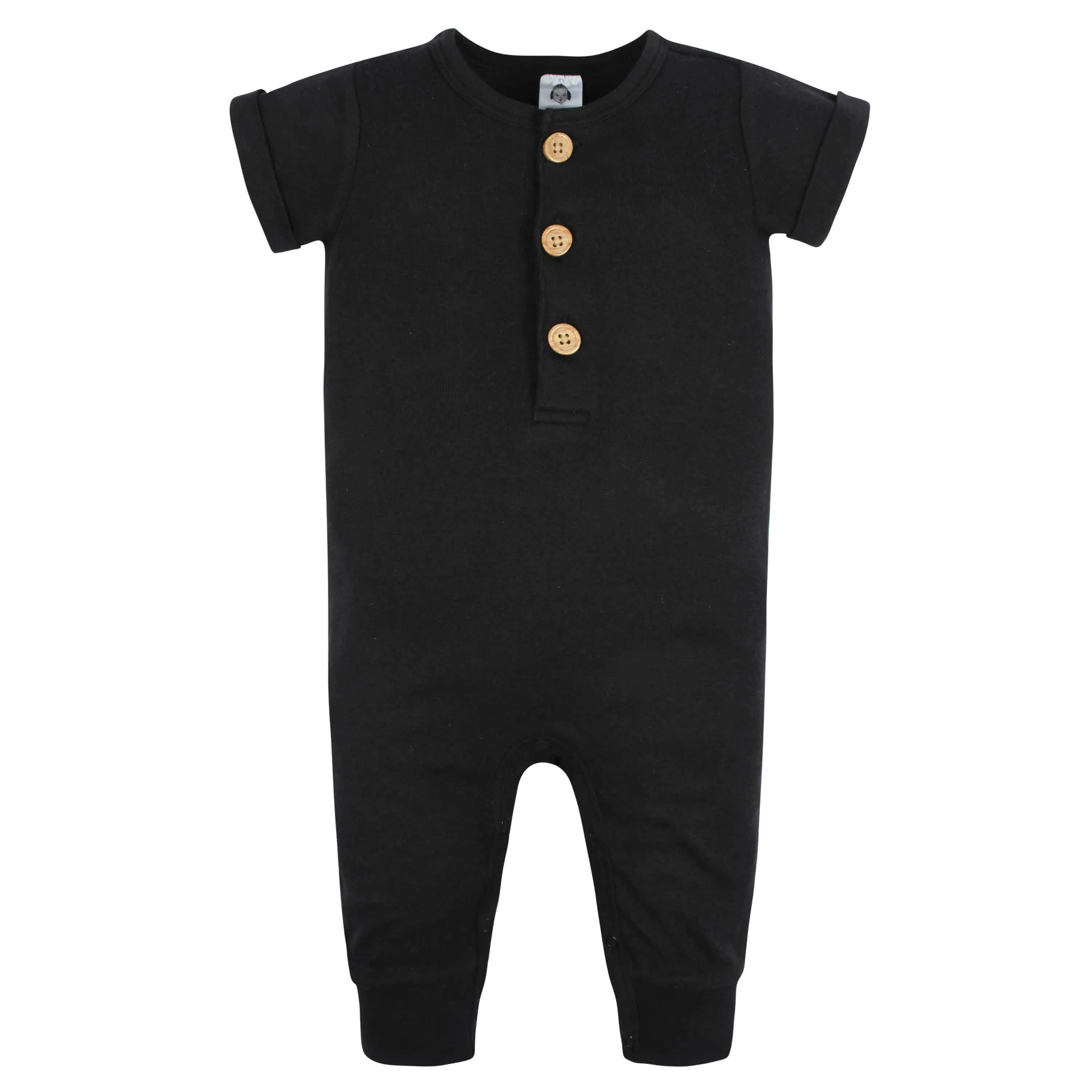 2-Pack Baby Boys Fossils & Black Short Sleeve Rompers