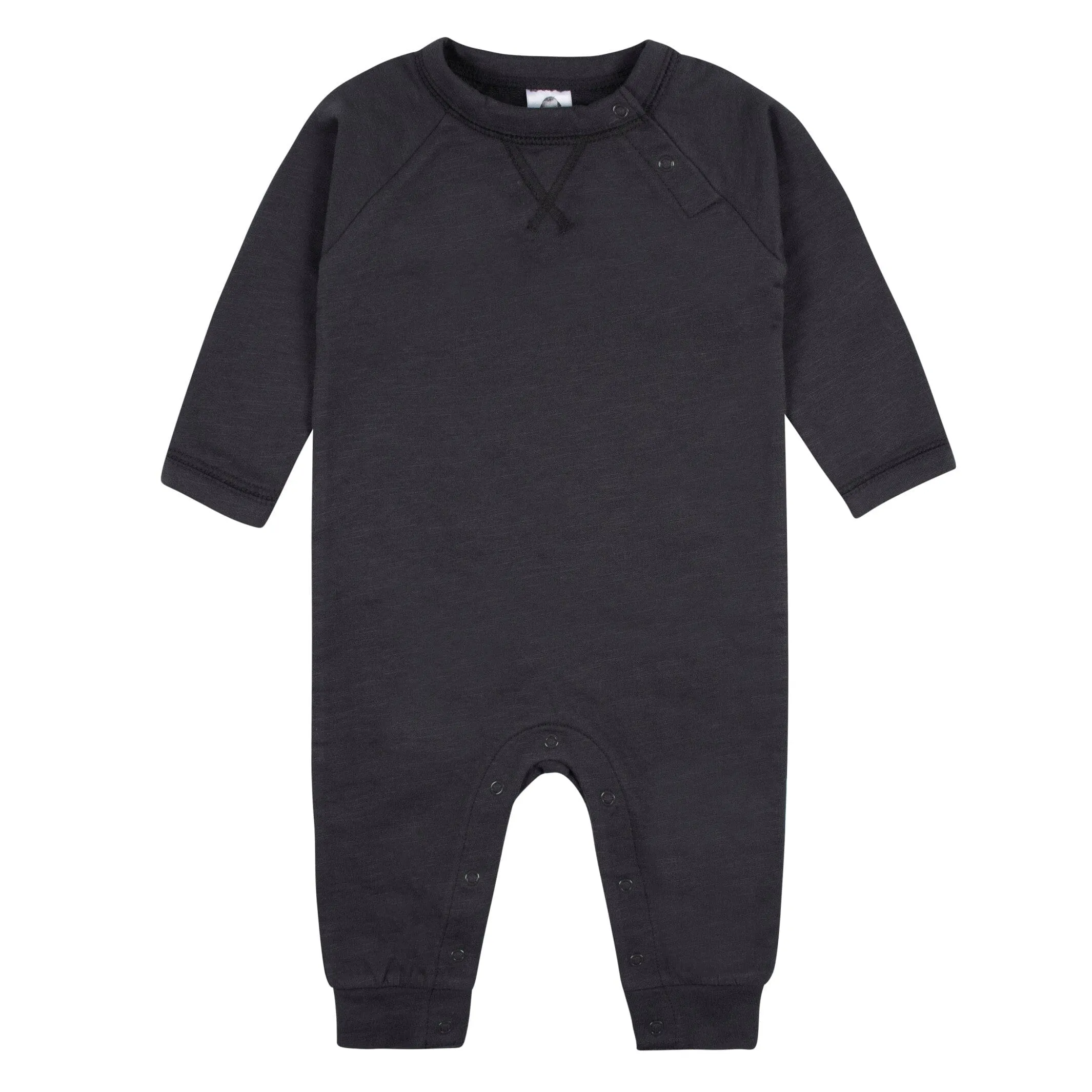 2-Pack Baby Boys Tan & Dark Gray Raglan Sleeve Romper