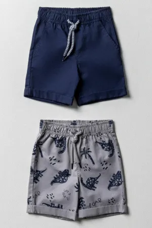 2 Pack Shorts Navy & Grey