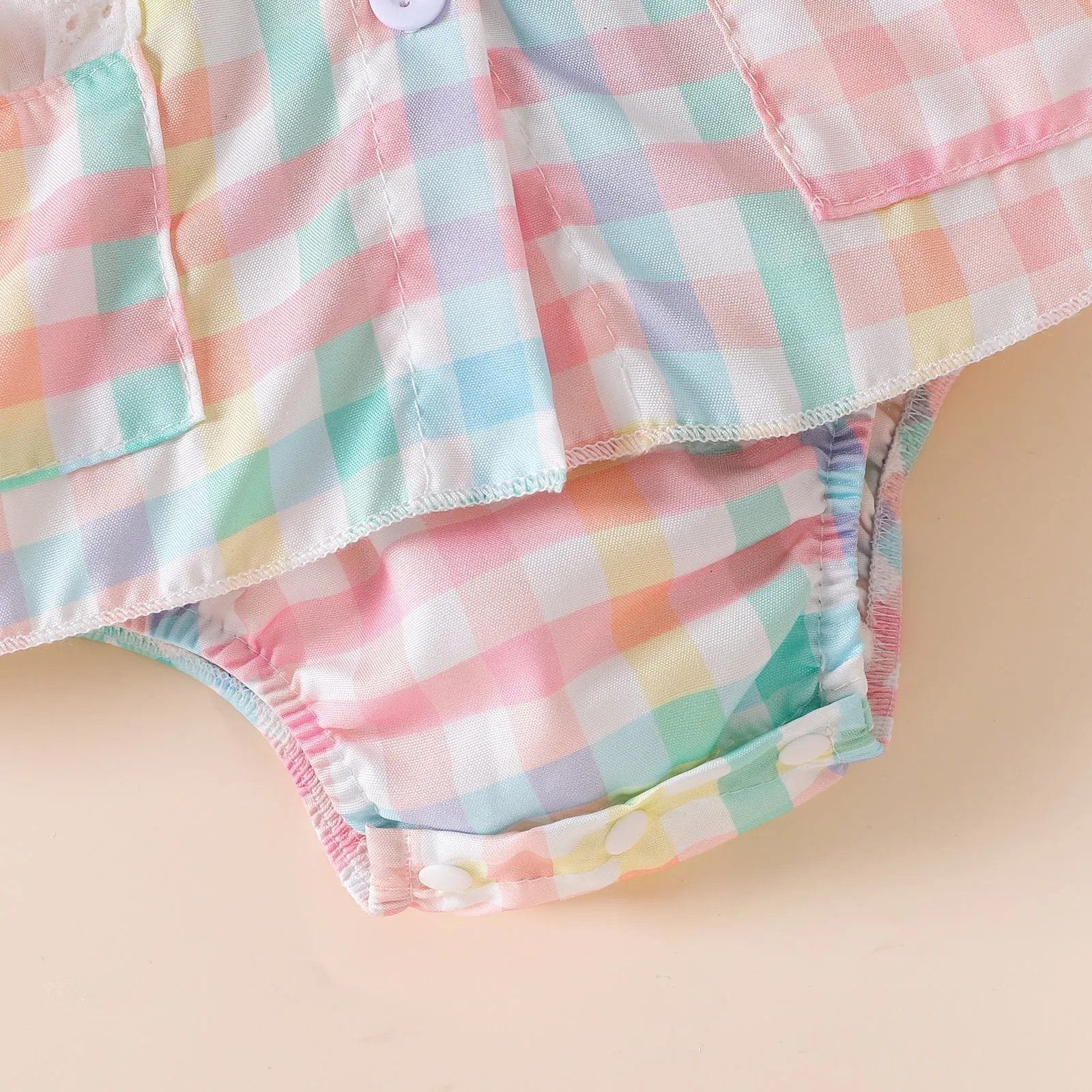 2-piece Baby Plaid Rompers