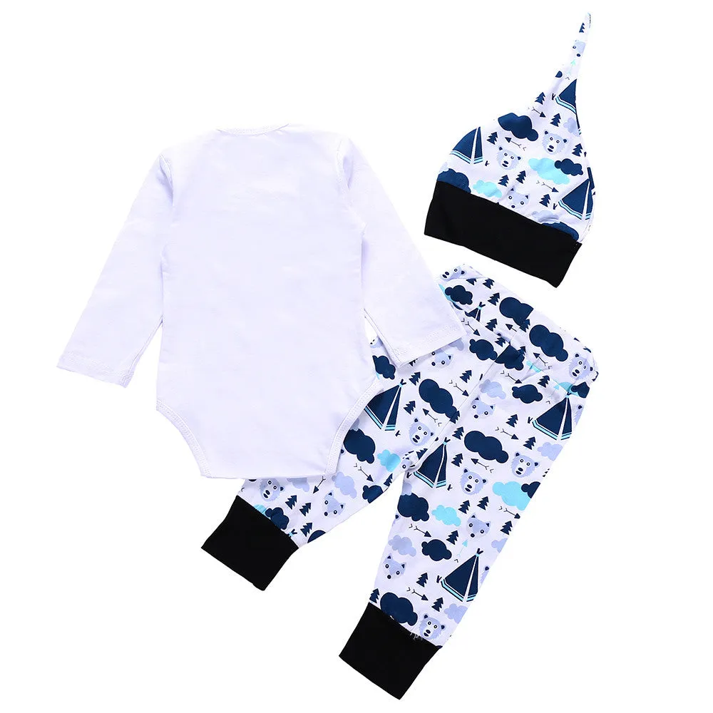 2018 Hot Sale Infant Baby Girls Letter Print Romper Jumpsuit Animal Print Pants Outfits