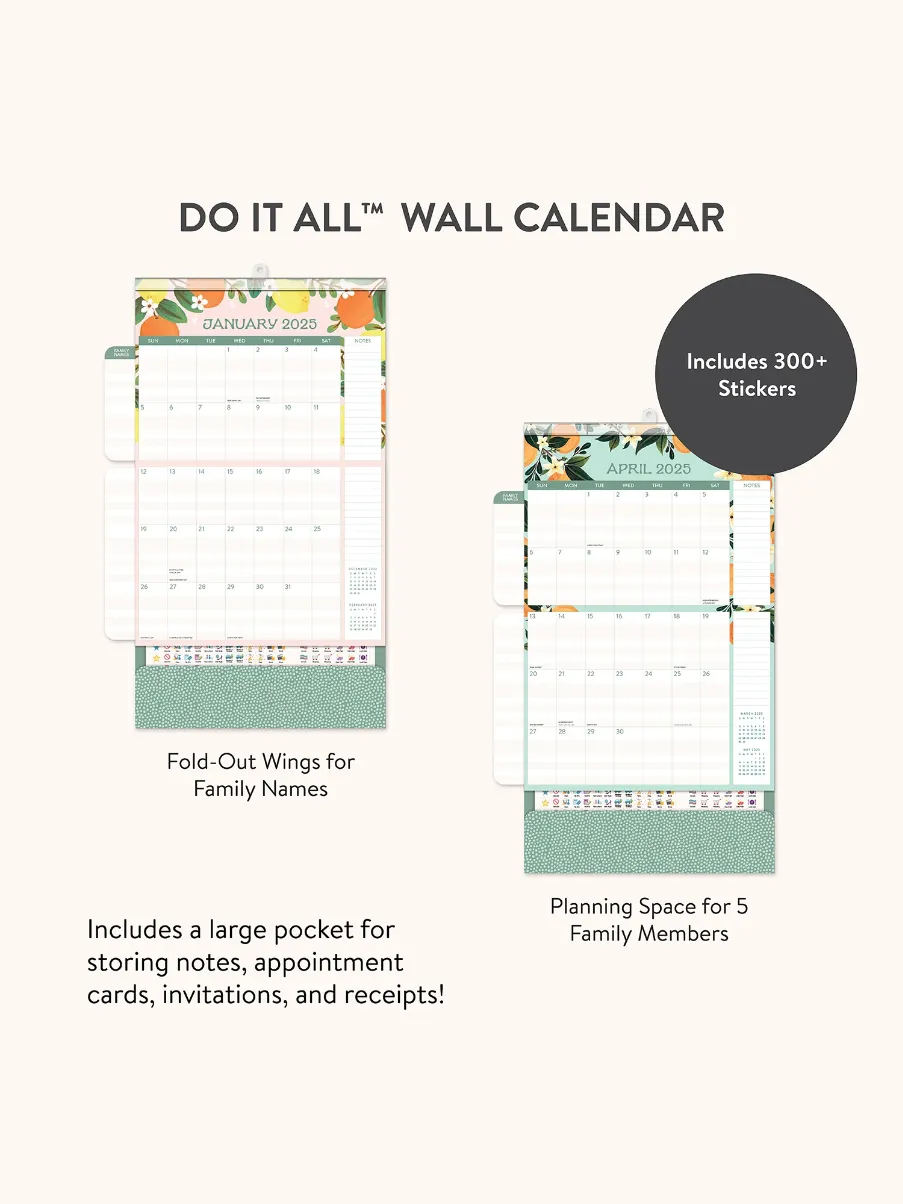 2025 Do It All Calendar - Citrus Florals