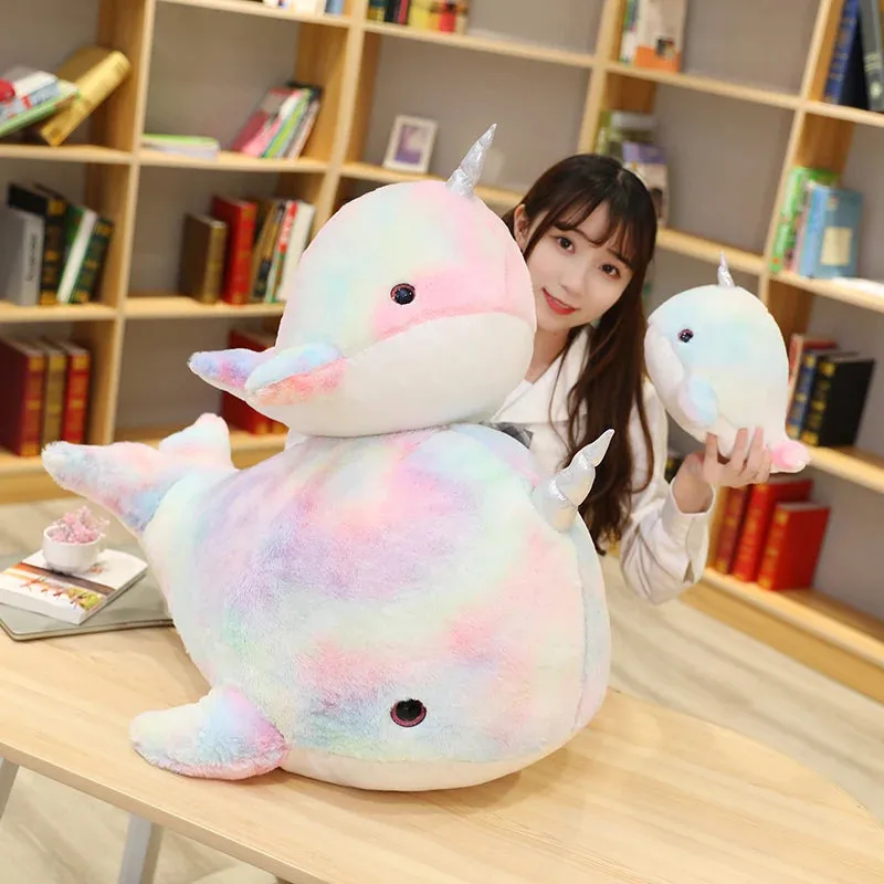 28cm Stuffed Ocean Sea Animals Rainbow Whale Doll Soft Plush Animal Toy For Children Christmas Gift kid Brinquedos