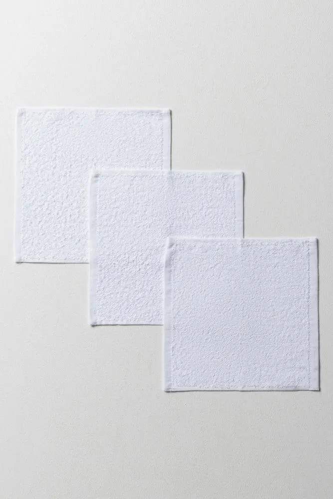 3 Pack Face Cloths White