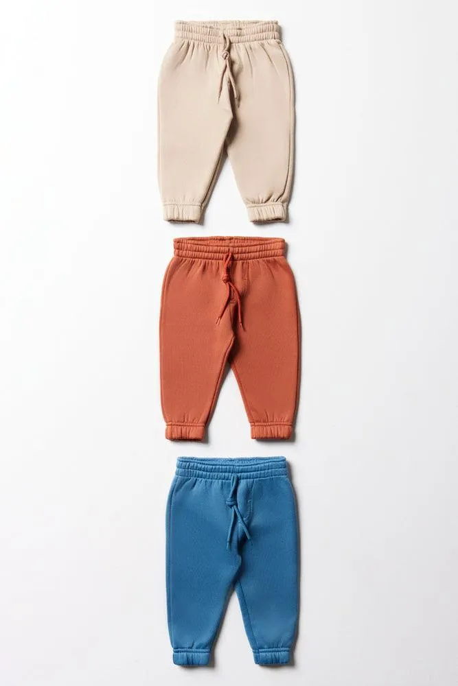 3 Pack Trackpants Brown, Natural & Blue