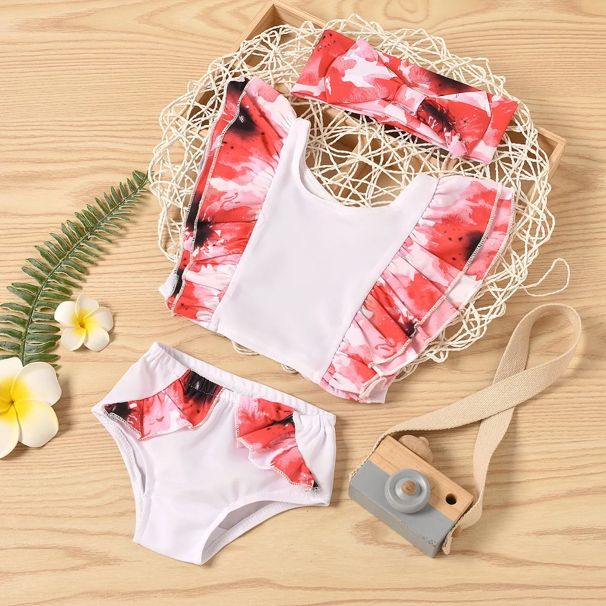 3-Piece Baby Floral Swimwears