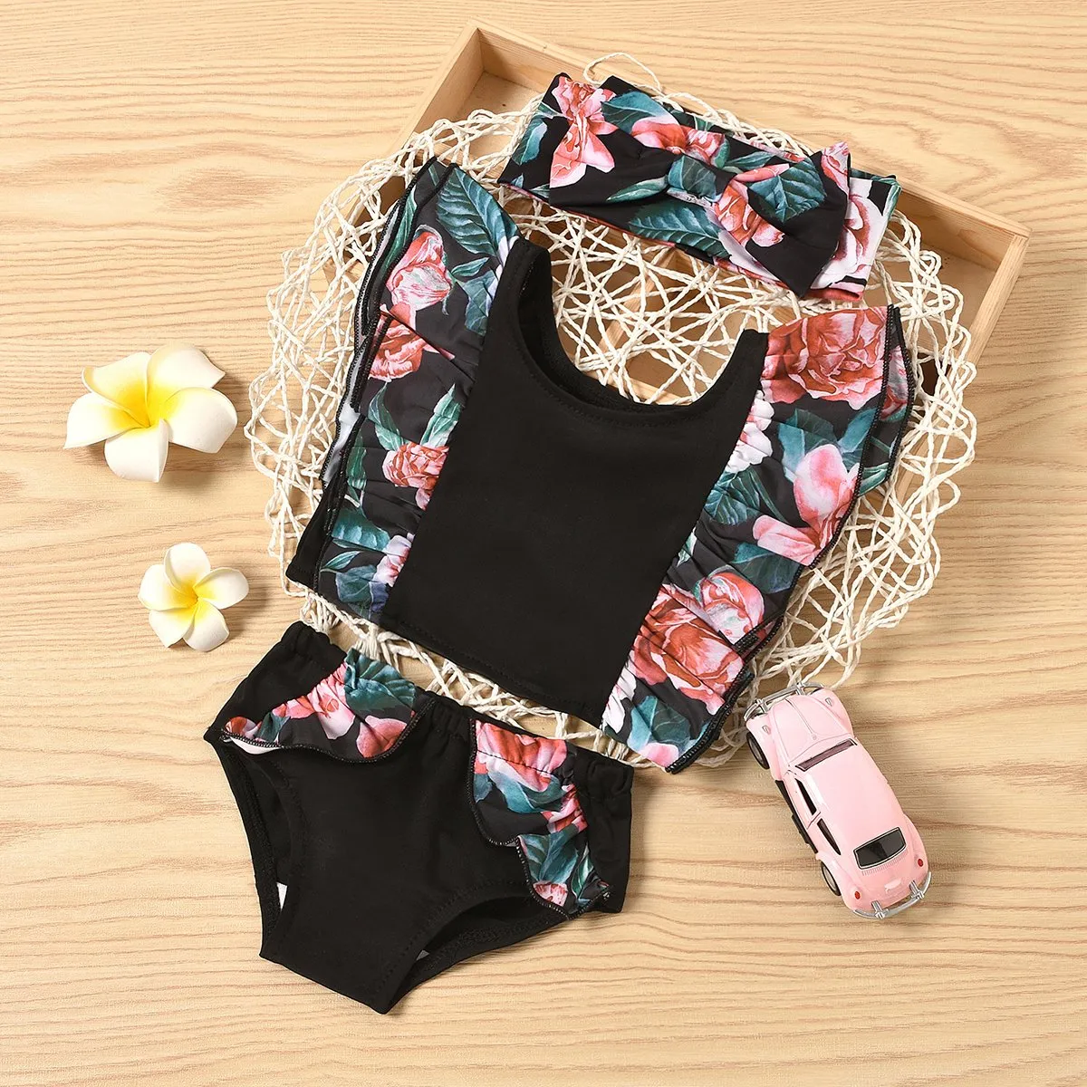 3-Piece Baby Floral Swimwears