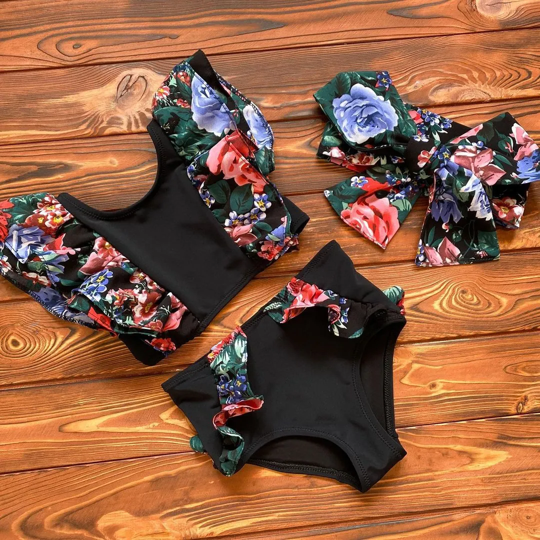 3-Piece Baby Floral Swimwears