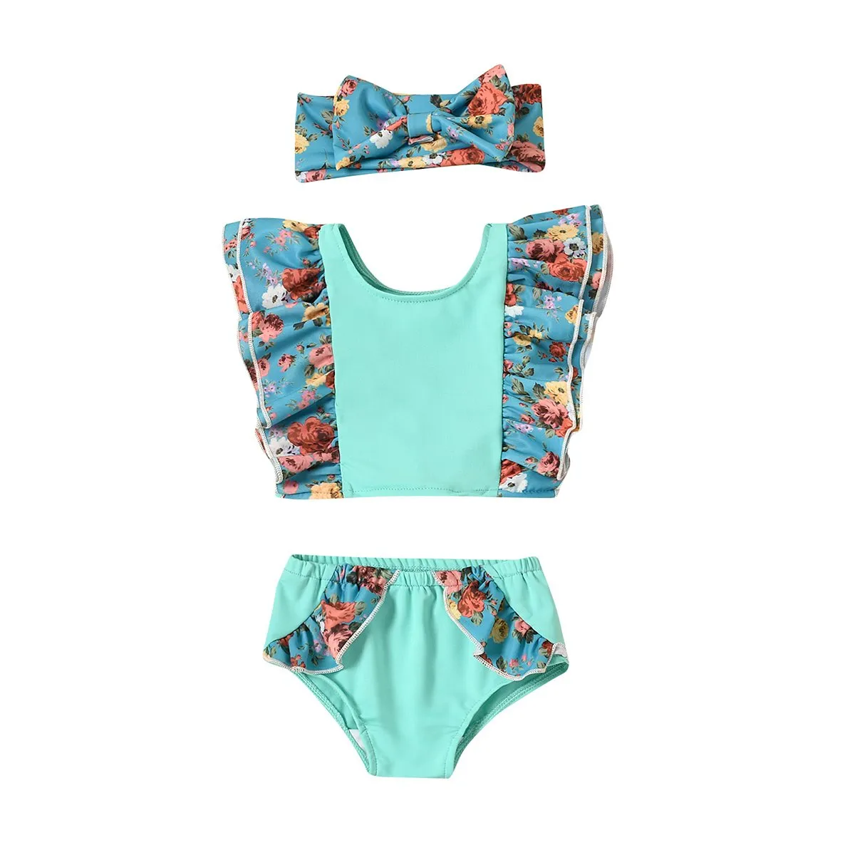 3-Piece Baby Floral Swimwears