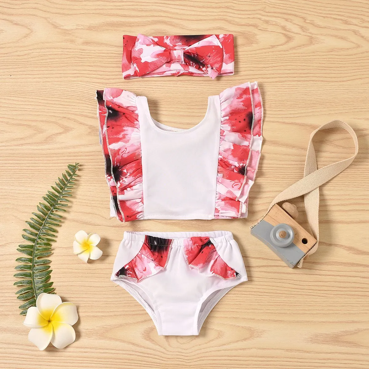 3-Piece Baby Floral Swimwears