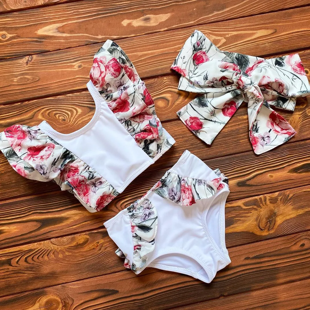 3-Piece Baby Floral Swimwears