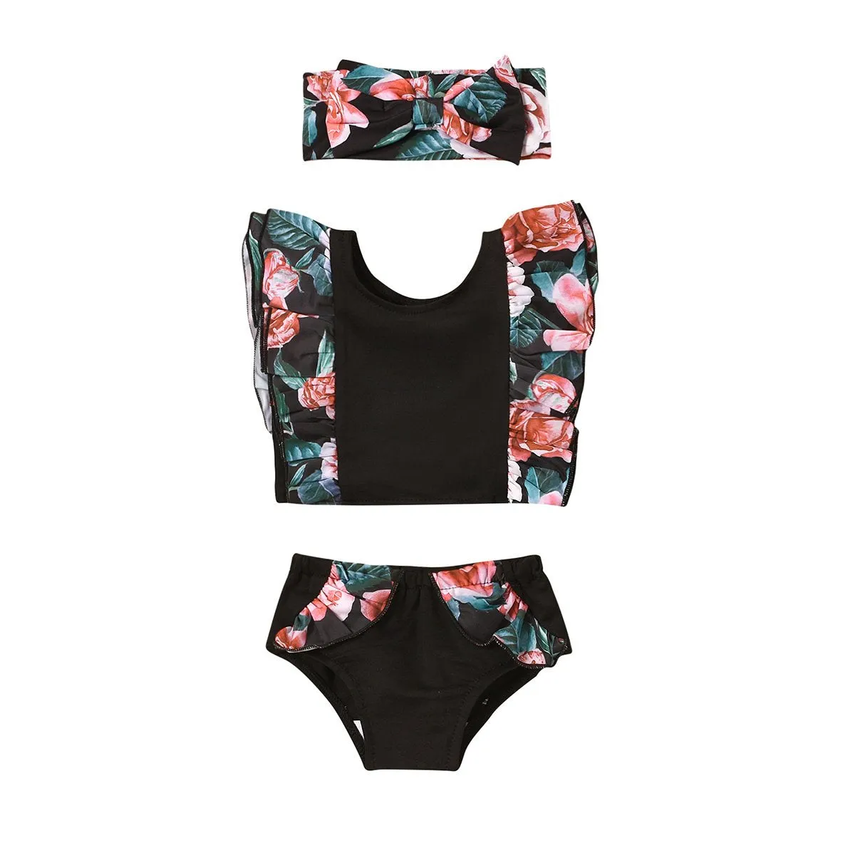 3-Piece Baby Floral Swimwears