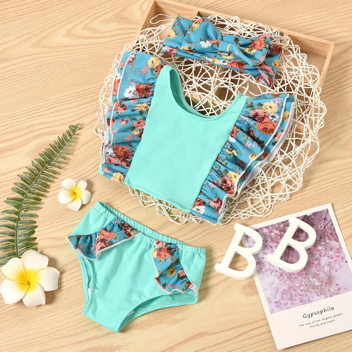 3-Piece Baby Floral Swimwears