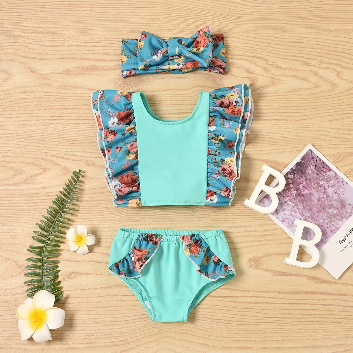 3-Piece Baby Floral Swimwears