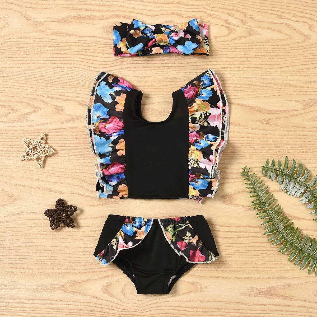 3-Piece Baby Floral Swimwears