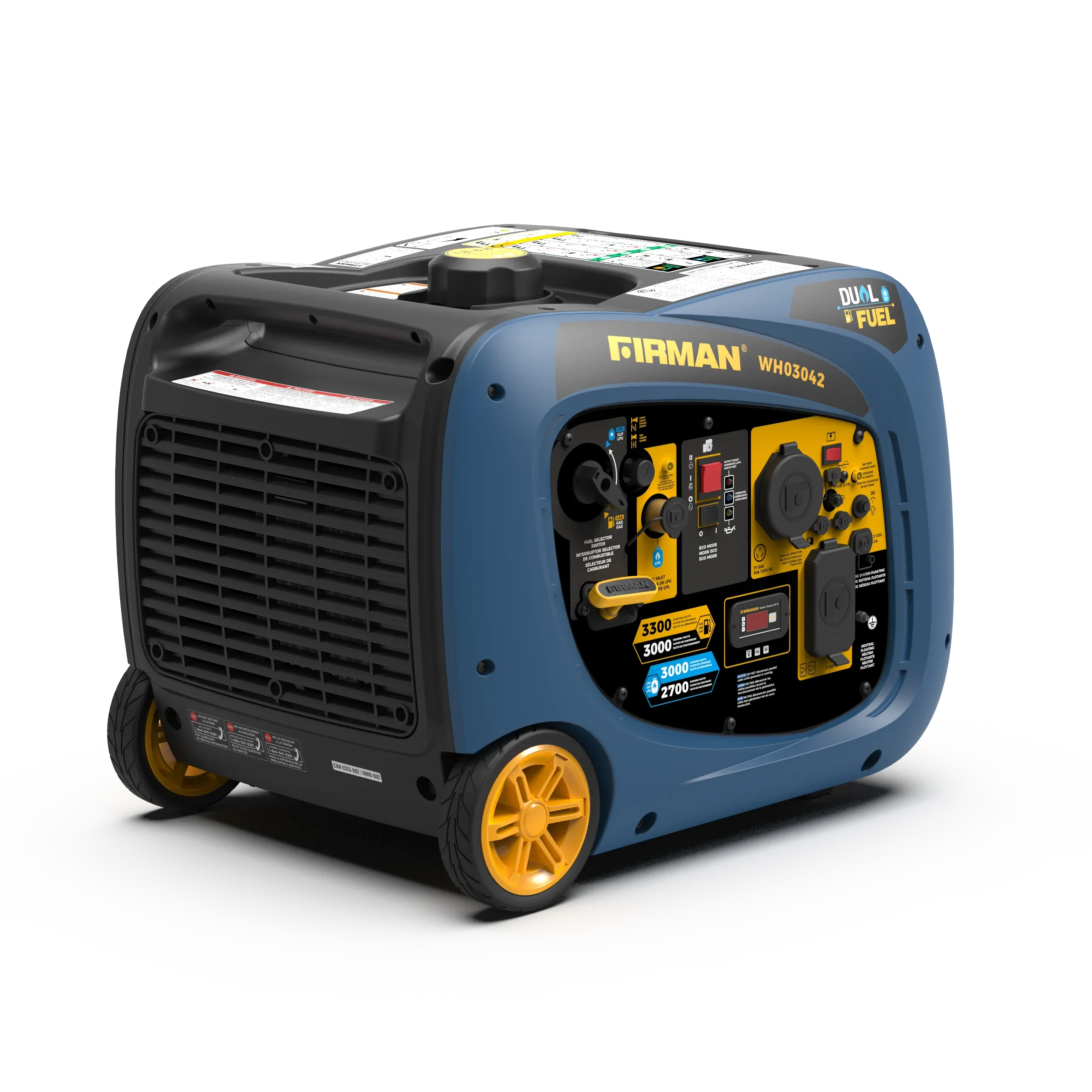 3300/3000W Electric Start Dual Fuel Inverter Portable Generator