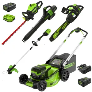 60V 21" Push Mower 5-pc Combo Kit w/ (1) 4Ah Battery, (1) 5.0Ah Battery & (2) Chargers