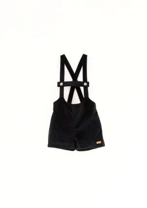 8.3-BLACK SHORT DUNGAREES W/STRAPS