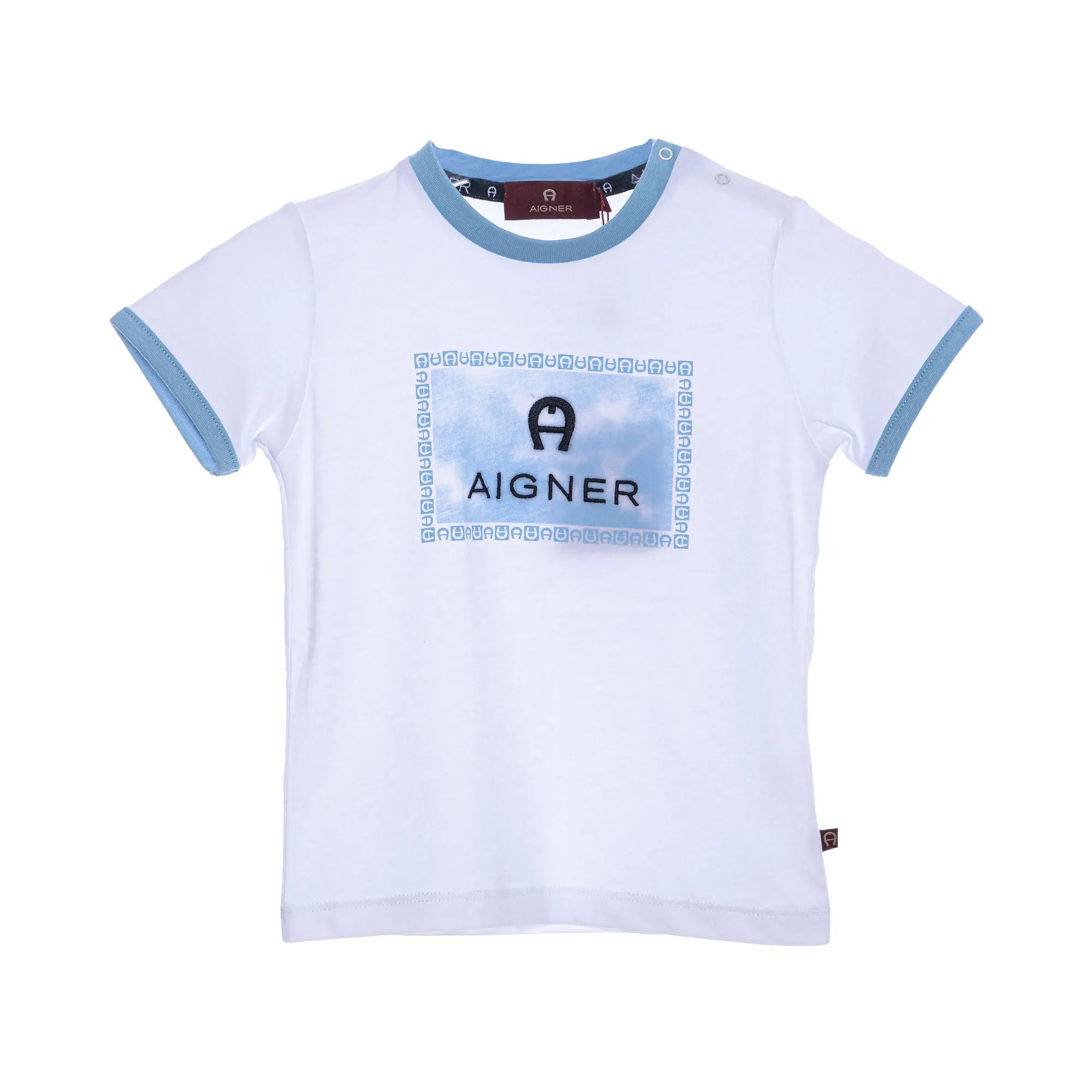 Aigner Kids Baby Boy's White & Blue T-Shirt and Short Set