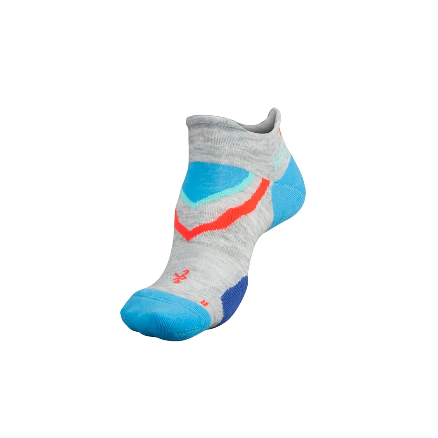 All Gender UltraGlide No Show Running Socks - Mid Grey/Ethereal Blue