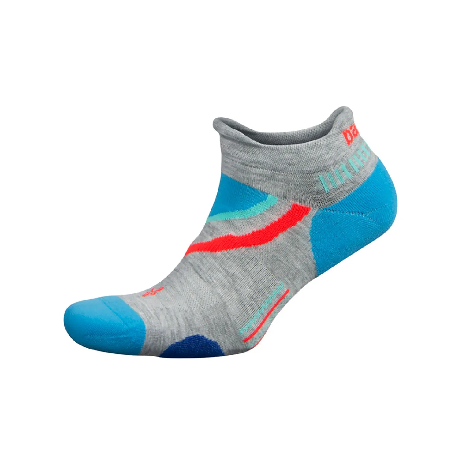 All Gender UltraGlide No Show Running Socks - Mid Grey/Ethereal Blue