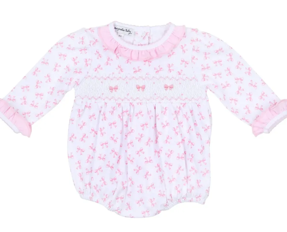 Baby Bows Smocked Printed Ruffle L/S Girl