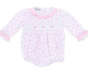 Baby Bows Smocked Printed Ruffle L/S Girl