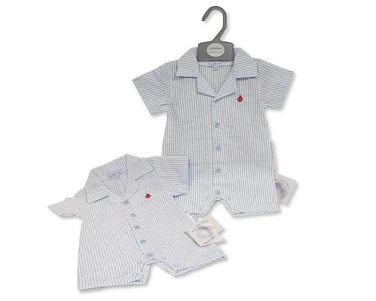 Baby Boys Striped Short Romper (NB-6m) (PK6) Bis-2120-6111