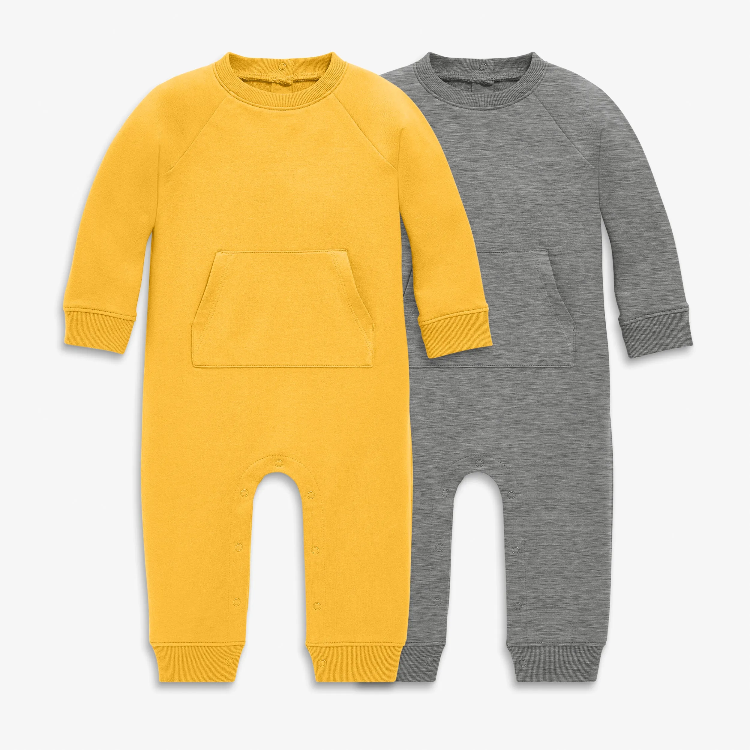 Baby sweatshirt romper 2-pack