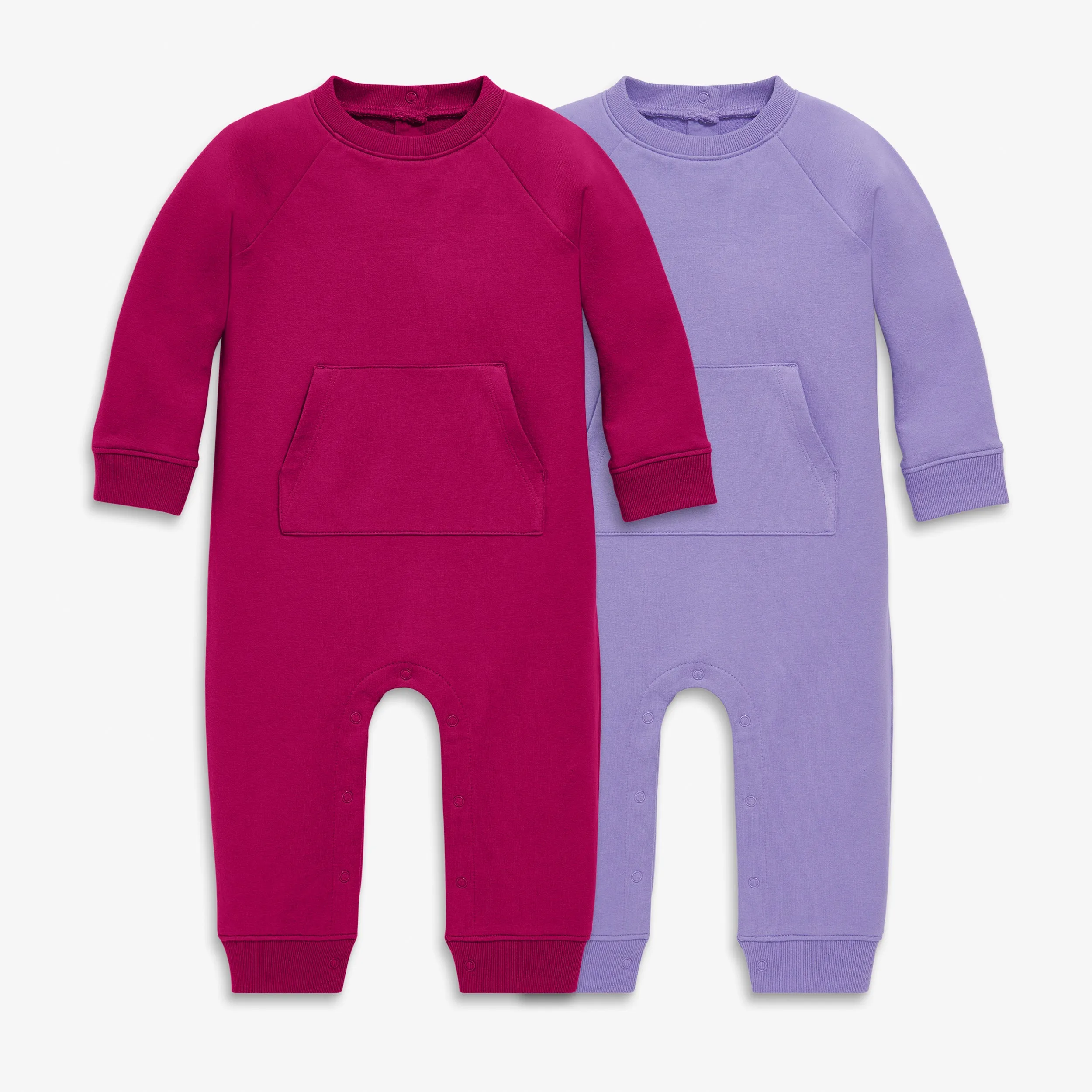 Baby sweatshirt romper 2-pack