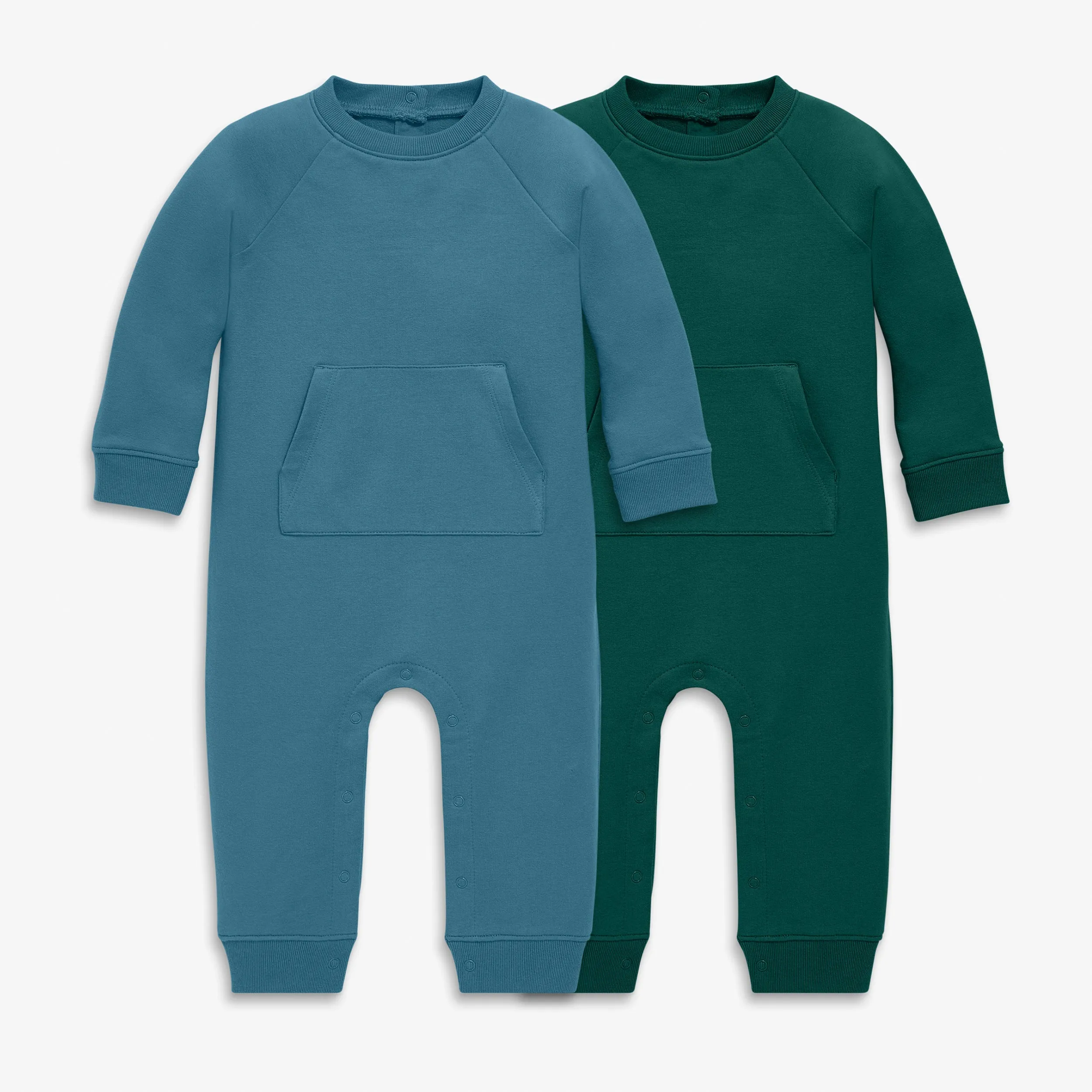 Baby sweatshirt romper 2-pack