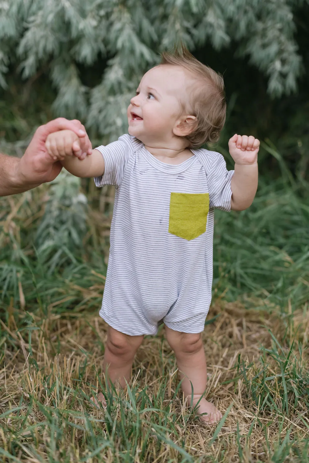 Bamboo Shortall in Stone Stripe