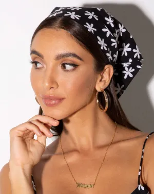 Bandana in 90's Daisy Black and White