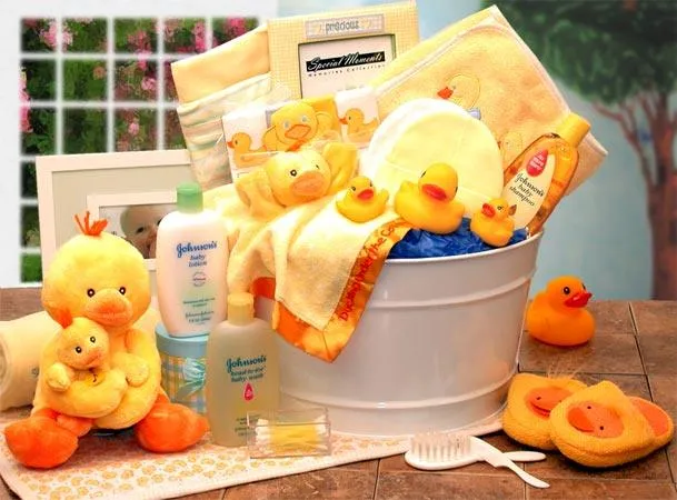 Bath Time Baby New Baby Basket-Yellow