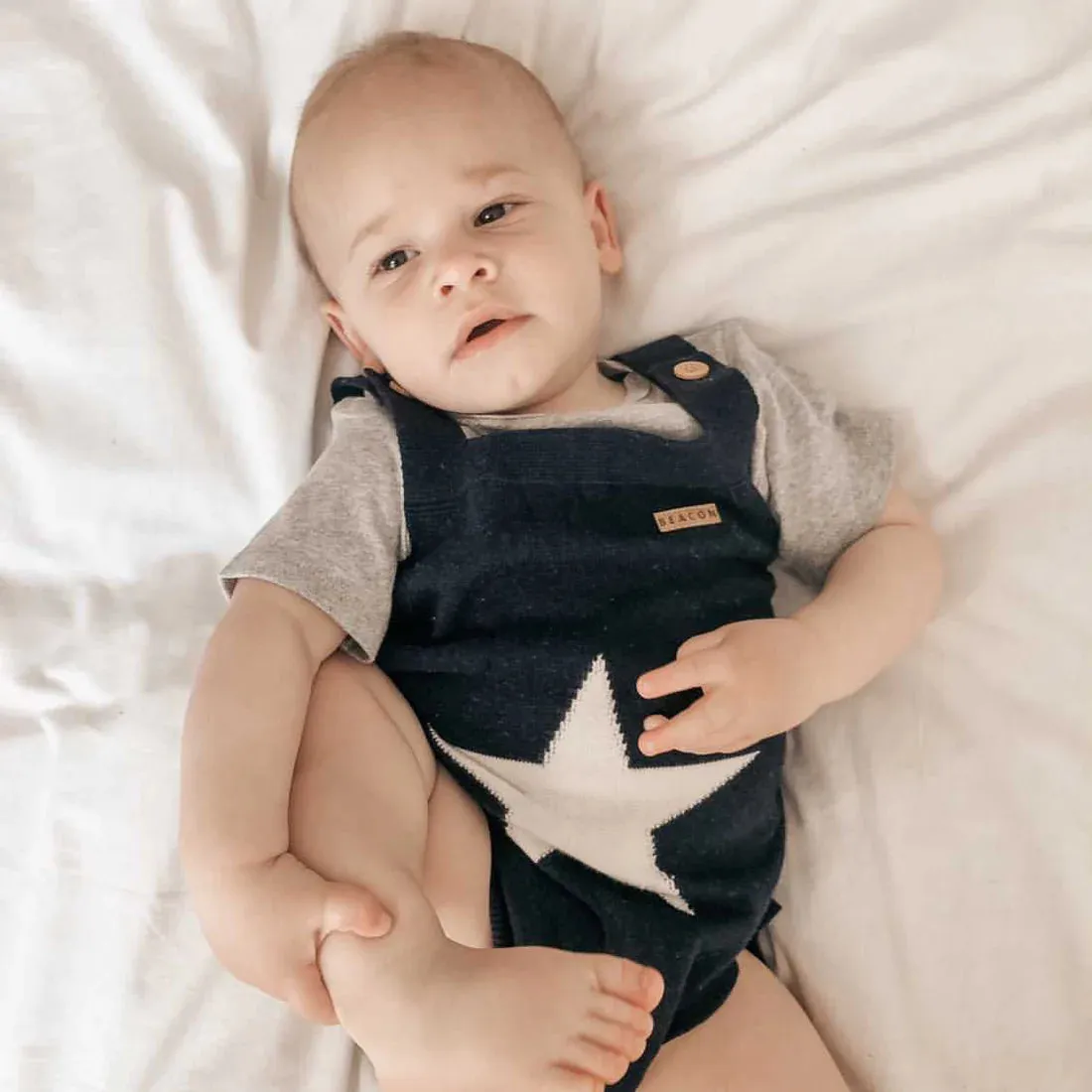 Beacon London Navy Star Romper