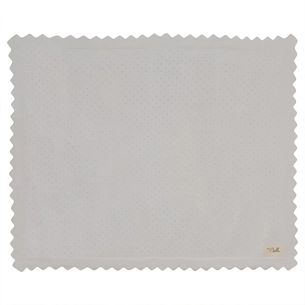 Bebe Bella White Scalloped Knitted Baby Blanket