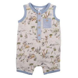 Bebe Emmett Dino Back Romper (Size NB-1)