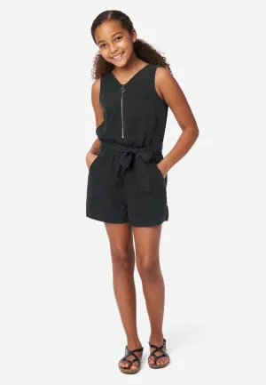 Belted Zip-Front Romper