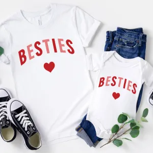 Besties Love Hearts T-Shirt & Bodysuit Set