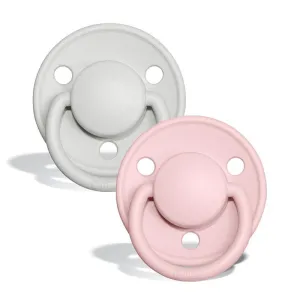 BIBS De Lux Silicone Pacifier 2 Pack - Haze/Blossom