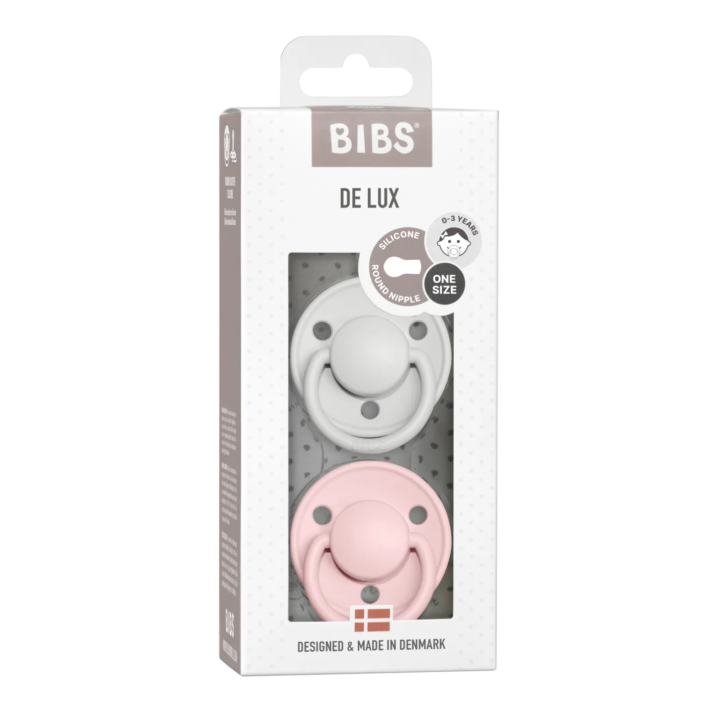 BIBS De Lux Silicone Pacifier 2 Pack - Haze/Blossom