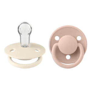 BIBS De Lux Silicone Pacifier 2 Pack - Ivory/Blush