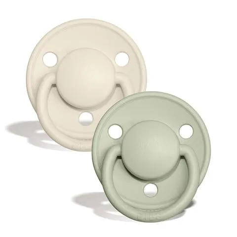 BIBS De Lux Silicone Pacifier 2 Pack - Ivory/Sage