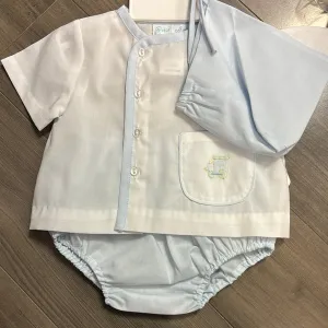 Blue tracker diaper set