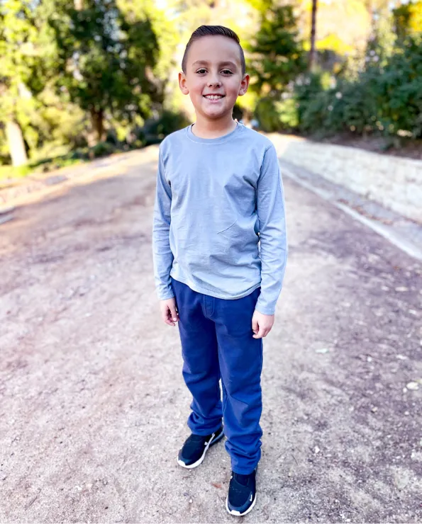 Boys Soft Cotton Fleece Straight Leg Pocket Pant | Dark Navy