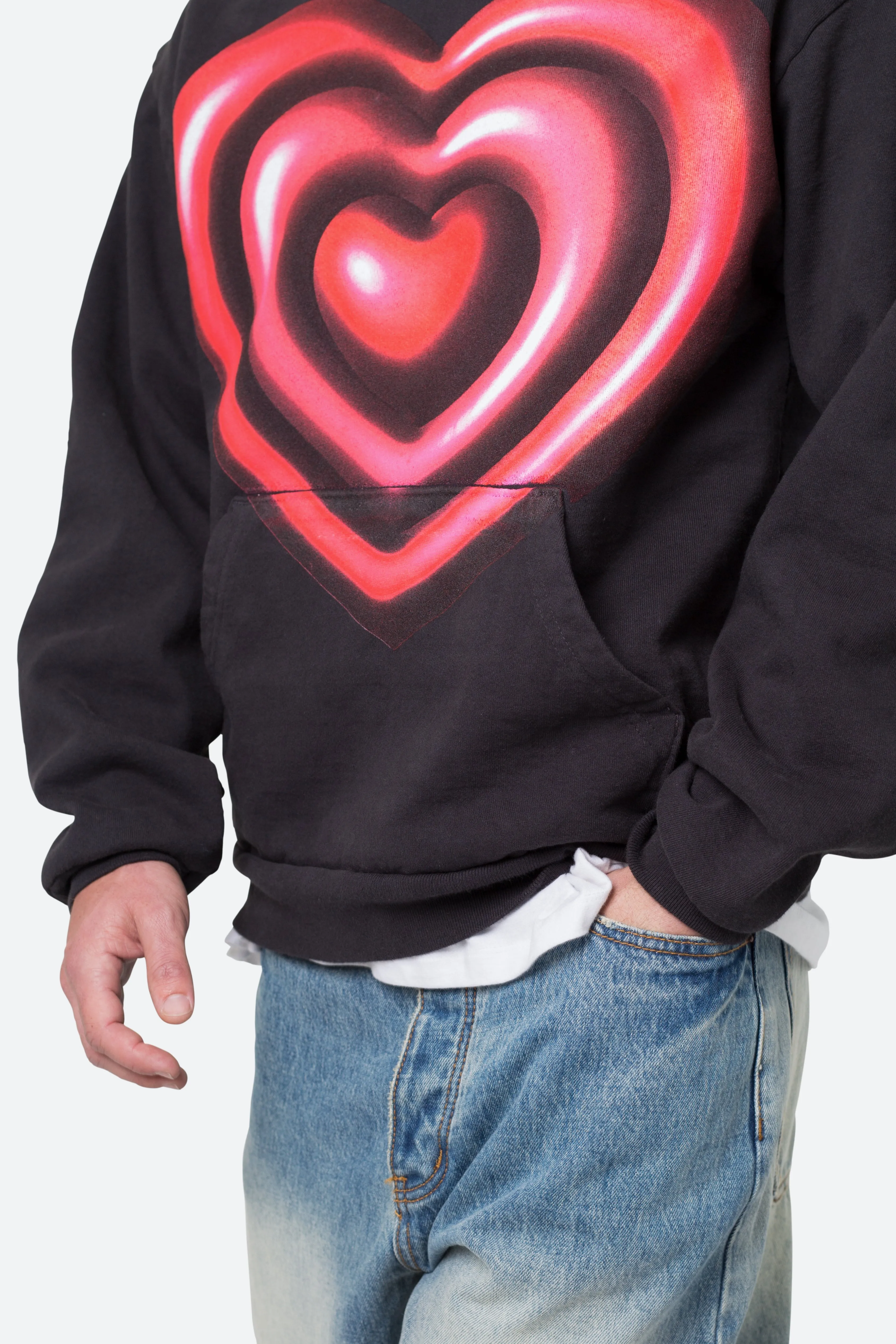 Broken Heart Hoodie - Off Black